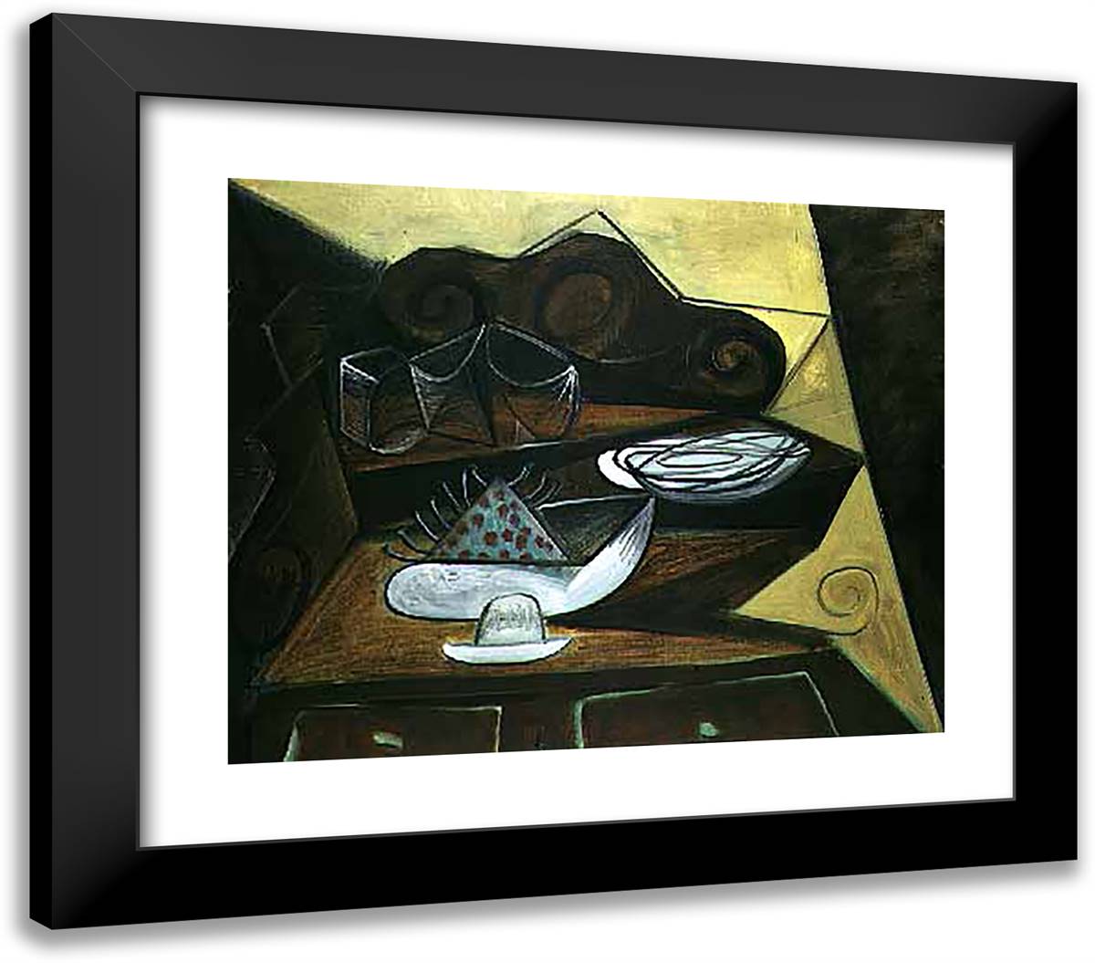 The Buffet 'Catalan' 23x20 Black Modern Wood Framed Art Print Poster by Picasso, Pablo