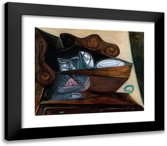 The Buffet of 'Catalan' 23x20 Black Modern Wood Framed Art Print Poster by Picasso, Pablo