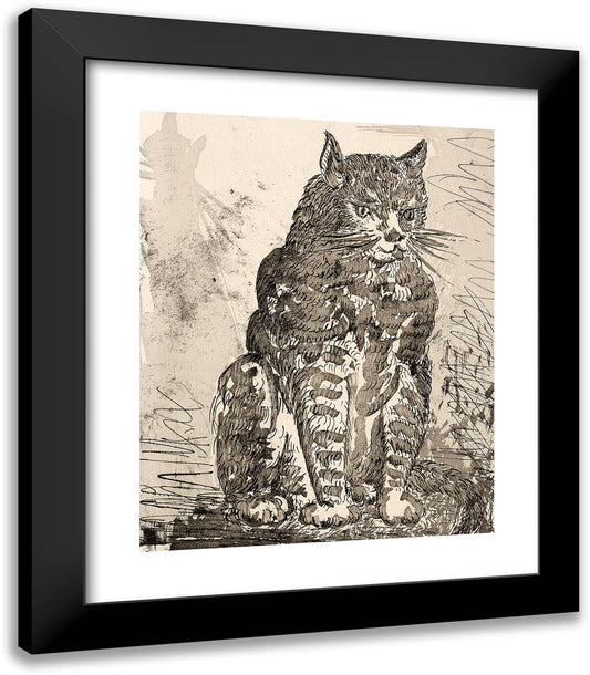 The Cat, from Histoire Naturelle 20x23 Black Modern Wood Framed Art Print Poster by Picasso, Pablo