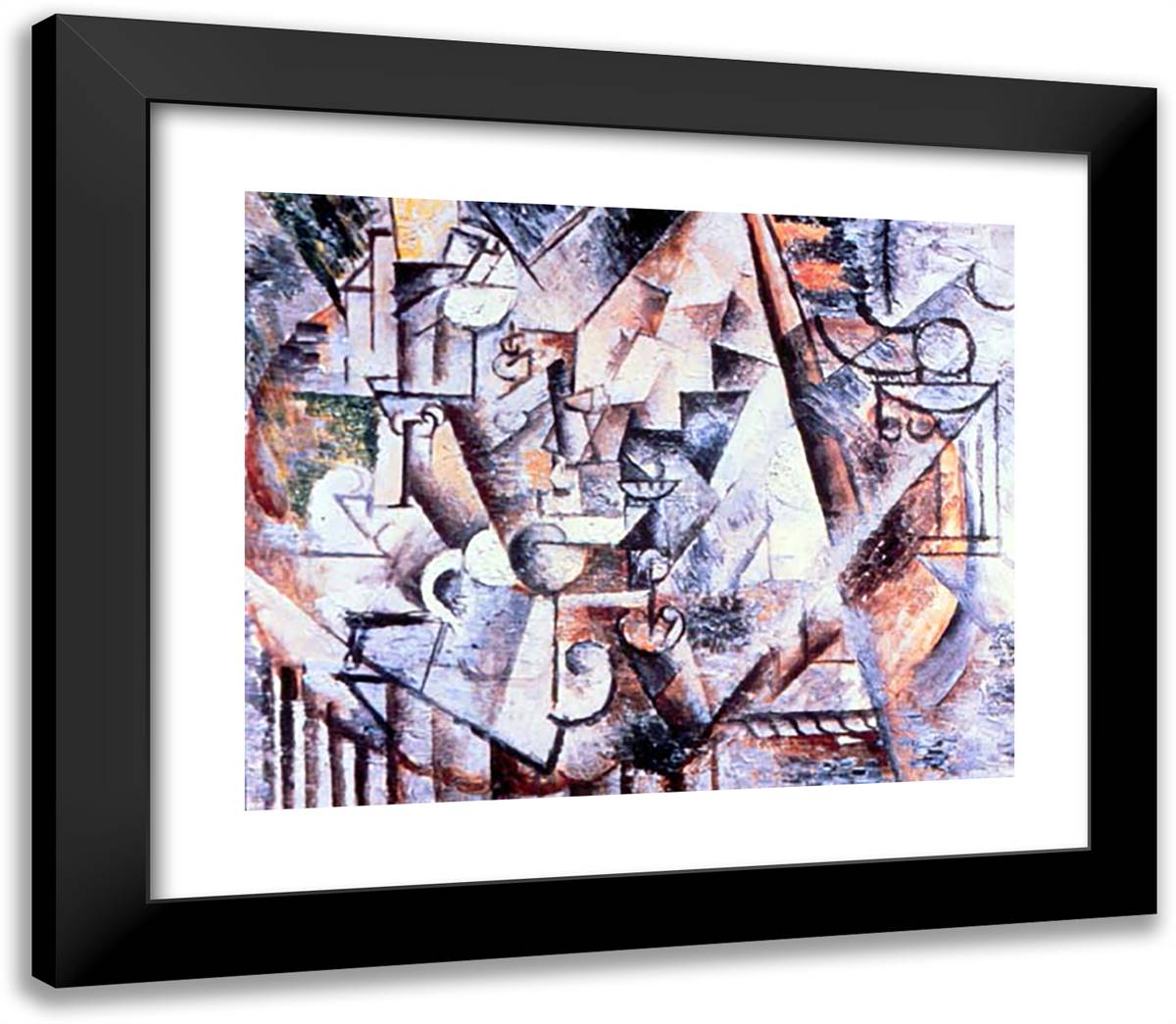 The Chess 23x20 Black Modern Wood Framed Art Print Poster by Picasso, Pablo