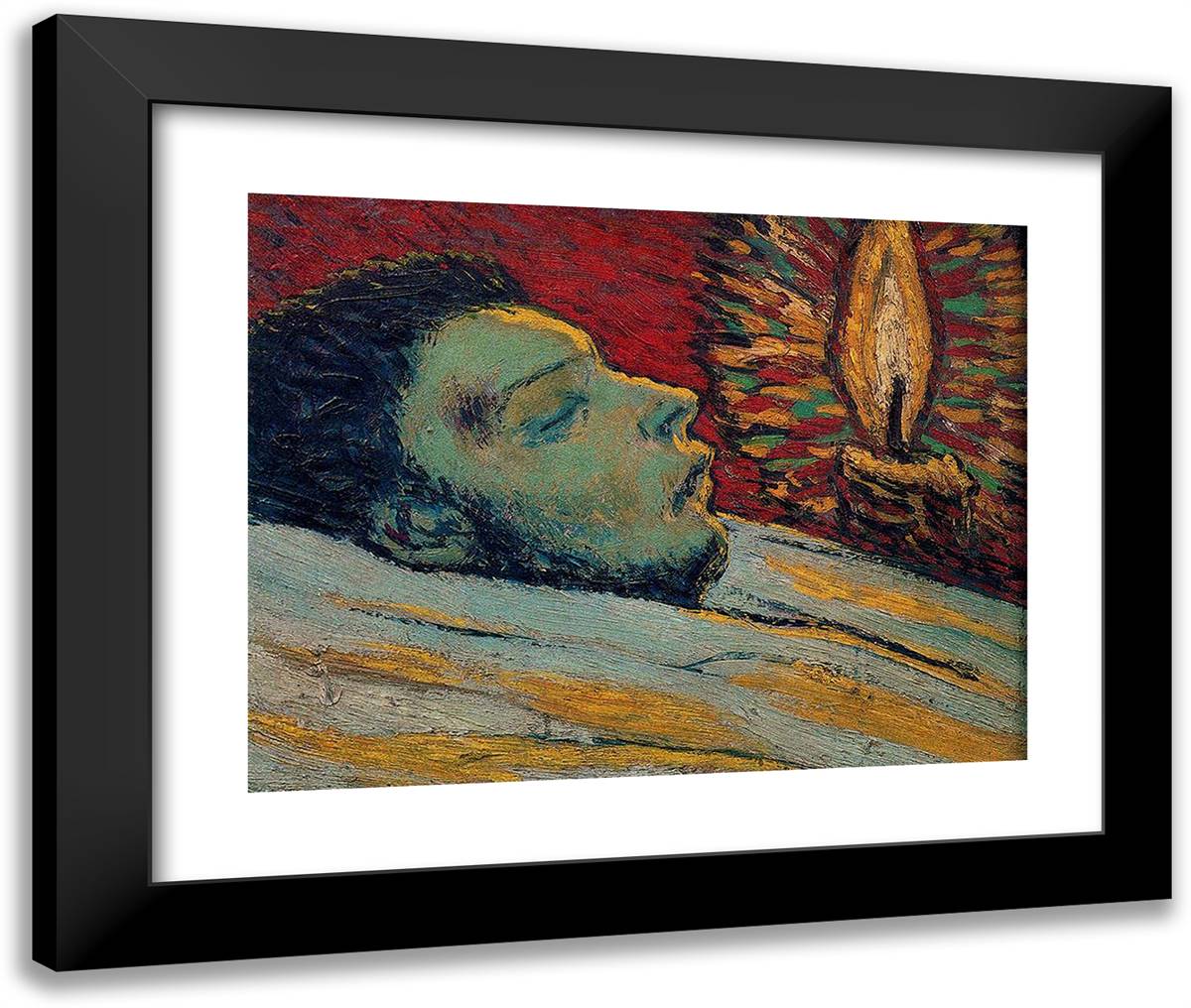 The Death of Casagemas 24x20 Black Modern Wood Framed Art Print Poster by Picasso, Pablo