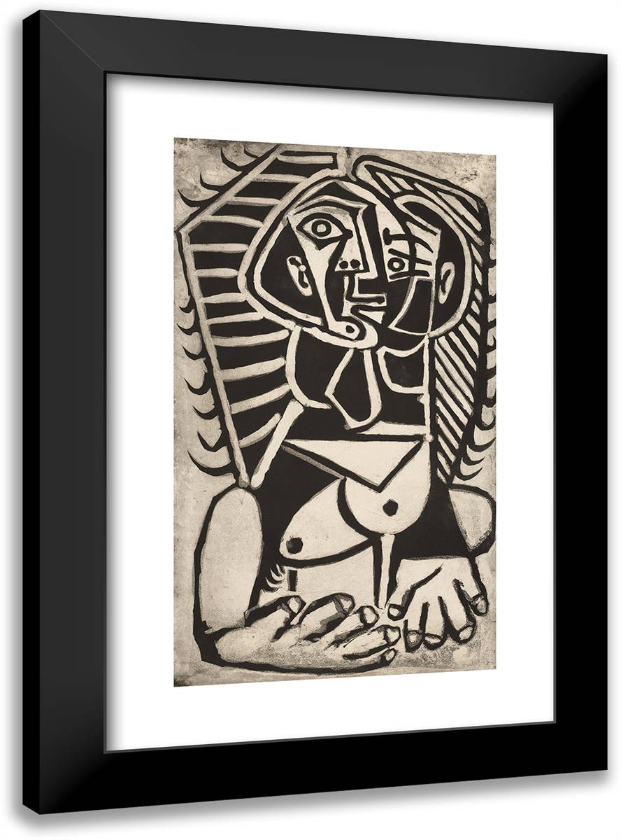 The Egyptian 17x24 Black Modern Wood Framed Art Print Poster by Picasso, Pablo