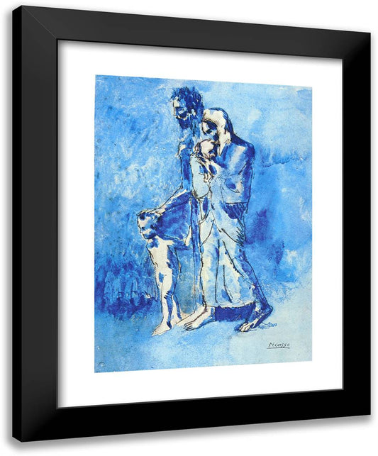 The Family of Blind Man 19x24 Black Modern Wood Framed Art Print Poster by Picasso, Pablo