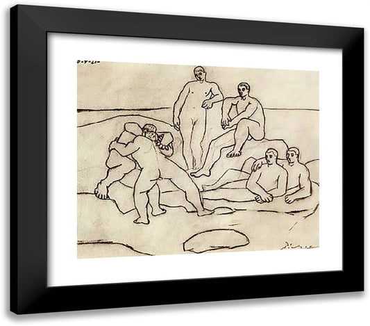 The Fighters 23x20 Black Modern Wood Framed Art Print Poster by Picasso, Pablo