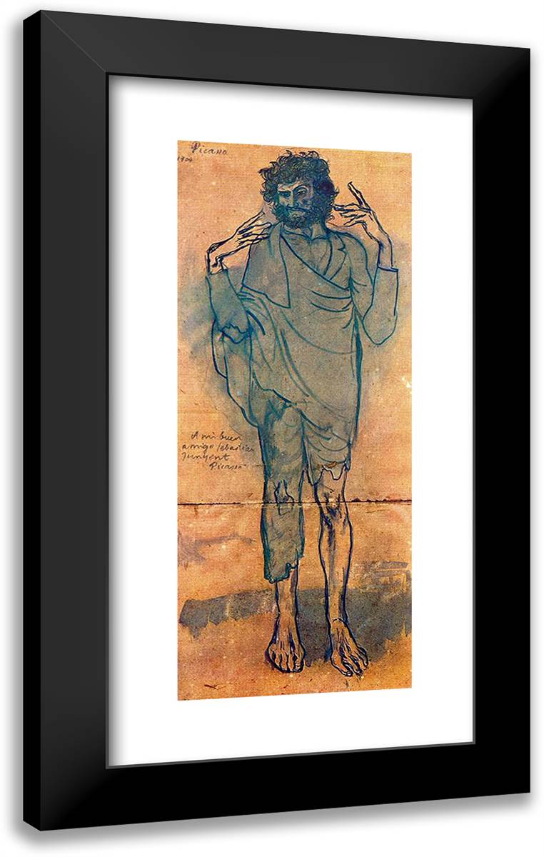 The Fool 14x24 Black Modern Wood Framed Art Print Poster by Picasso, Pablo