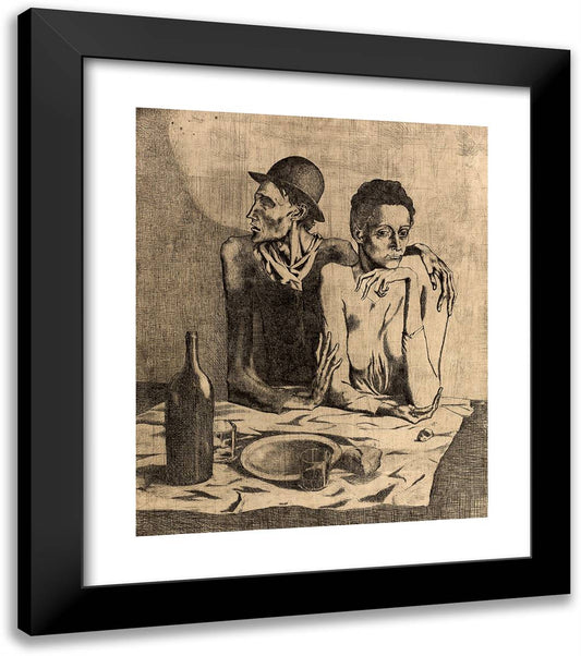 The Frugal Meal, from the Saltimbanques II 20x23 Black Modern Wood Framed Art Print Poster by Picasso, Pablo