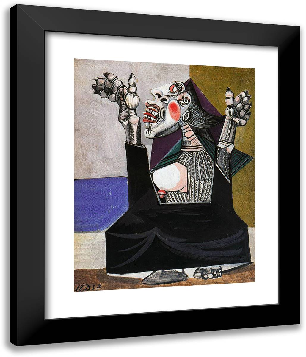 The Imploring 20x24 Black Modern Wood Framed Art Print Poster by Picasso, Pablo