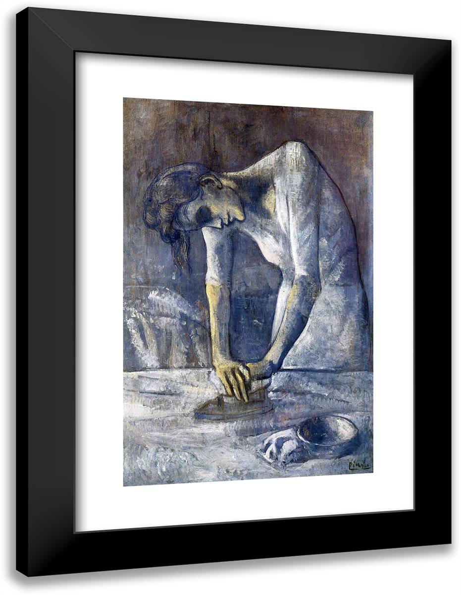 The Ironer 18x24 Black Modern Wood Framed Art Print Poster by Picasso, Pablo