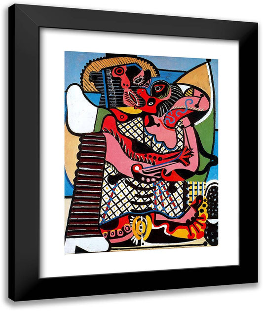 The Kiss 20x24 Black Modern Wood Framed Art Print Poster by Picasso, Pablo