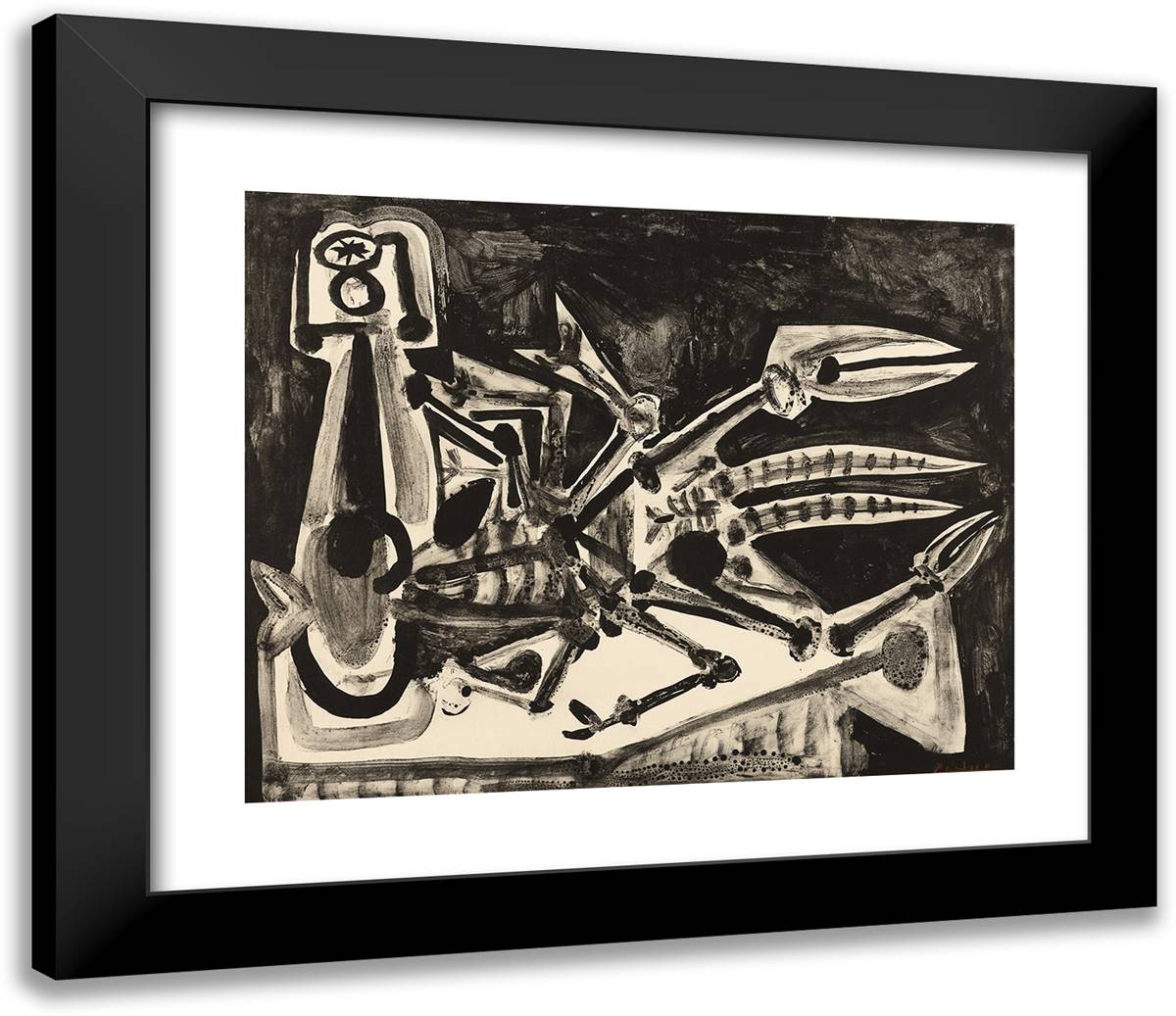 The Lobster 23x20 Black Modern Wood Framed Art Print Poster by Picasso, Pablo