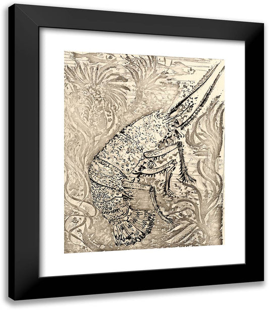 The Lobster, from Histoire Naturelle 20x23 Black Modern Wood Framed Art Print Poster by Picasso, Pablo