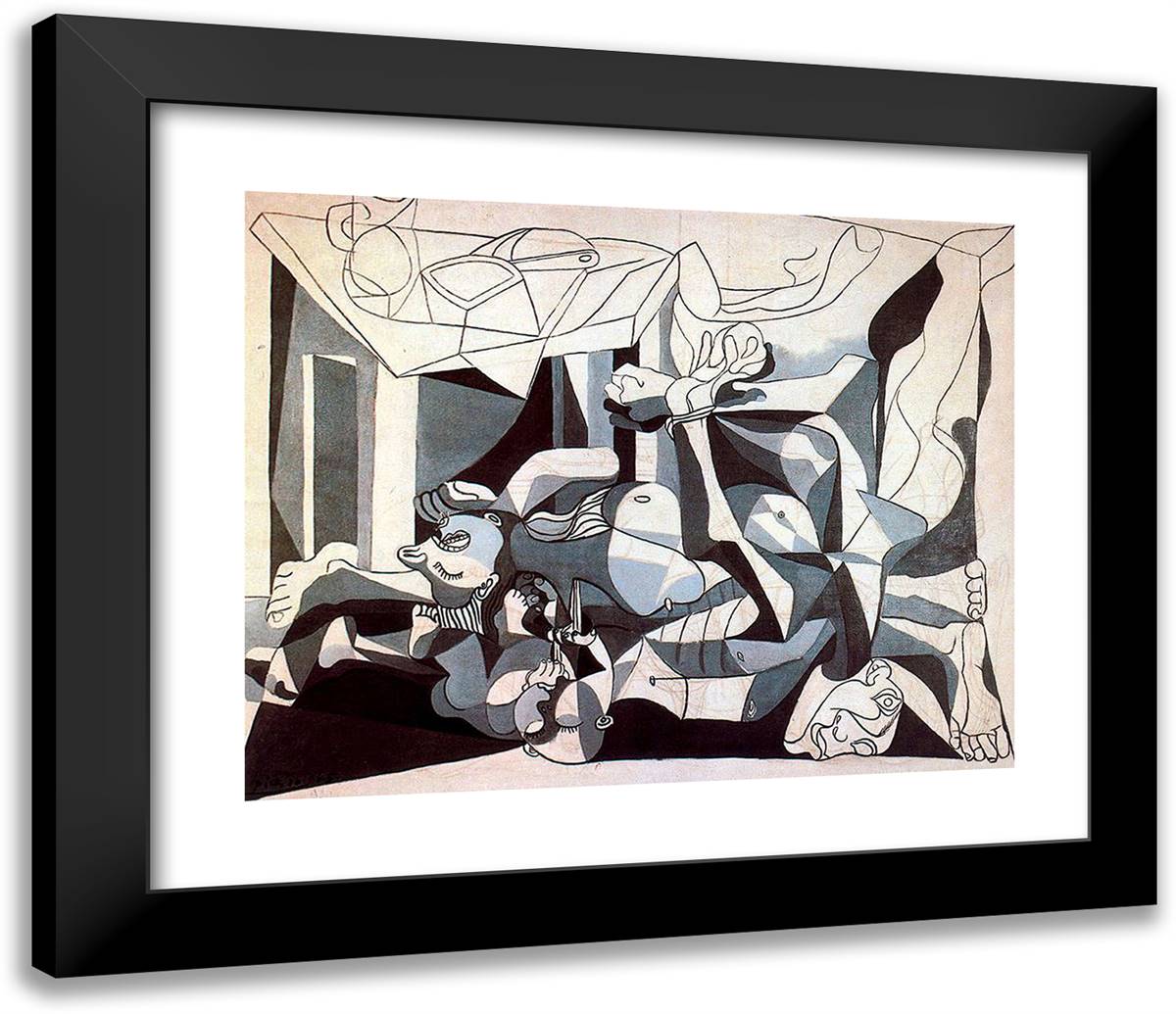 The Mass Grave 23x20 Black Modern Wood Framed Art Print Poster by Picasso, Pablo