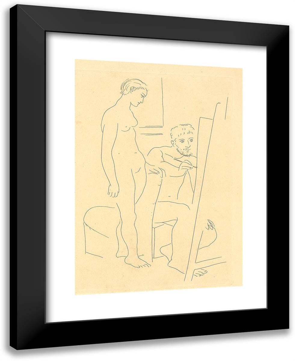 The Nude Model 19x24 Black Modern Wood Framed Art Print Poster by Picasso, Pablo