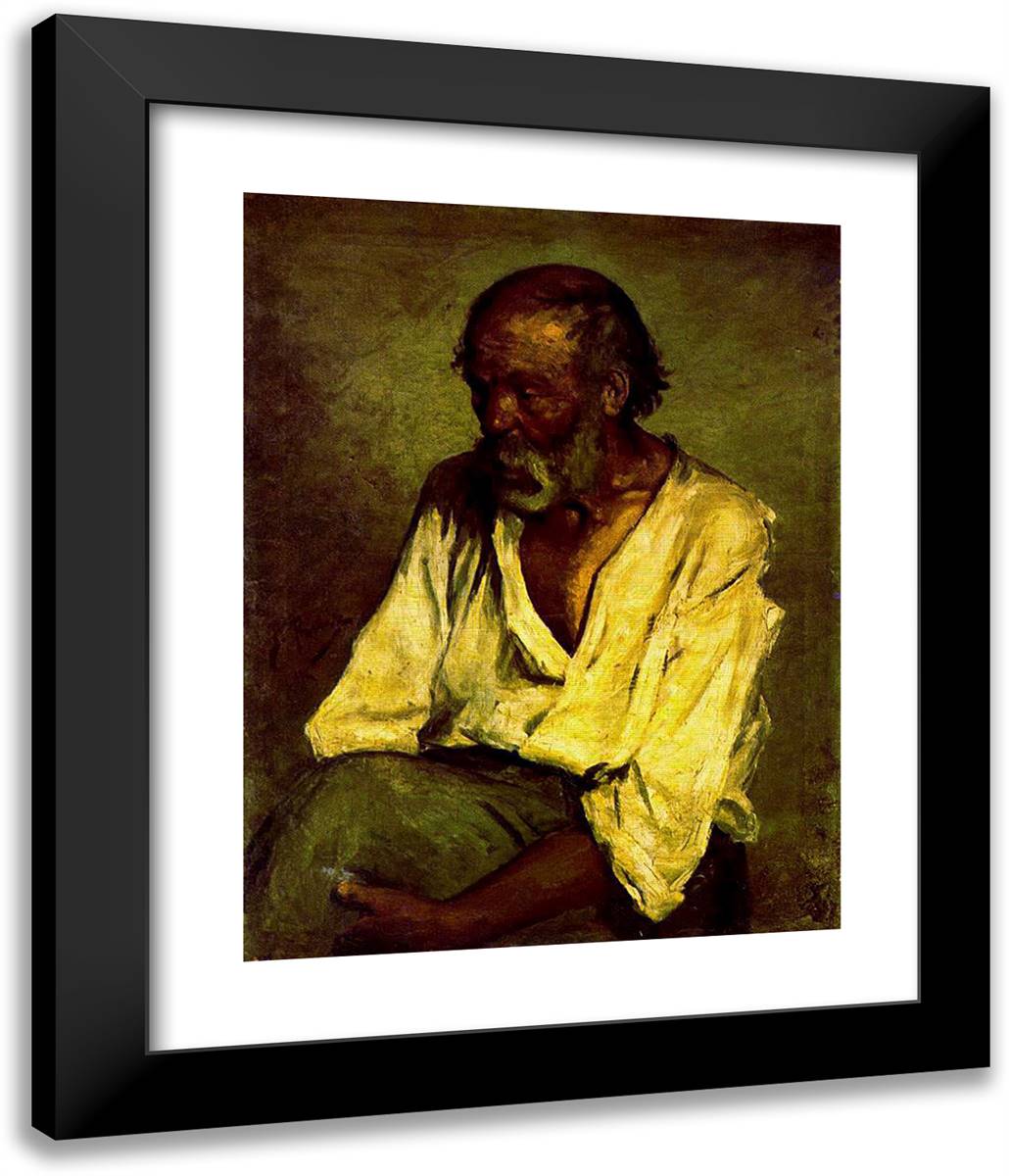 The Old Fisherman 20x24 Black Modern Wood Framed Art Print Poster by Picasso, Pablo