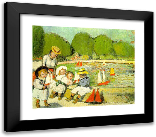 The Pool of Tuileries 23x20 Black Modern Wood Framed Art Print Poster by Picasso, Pablo