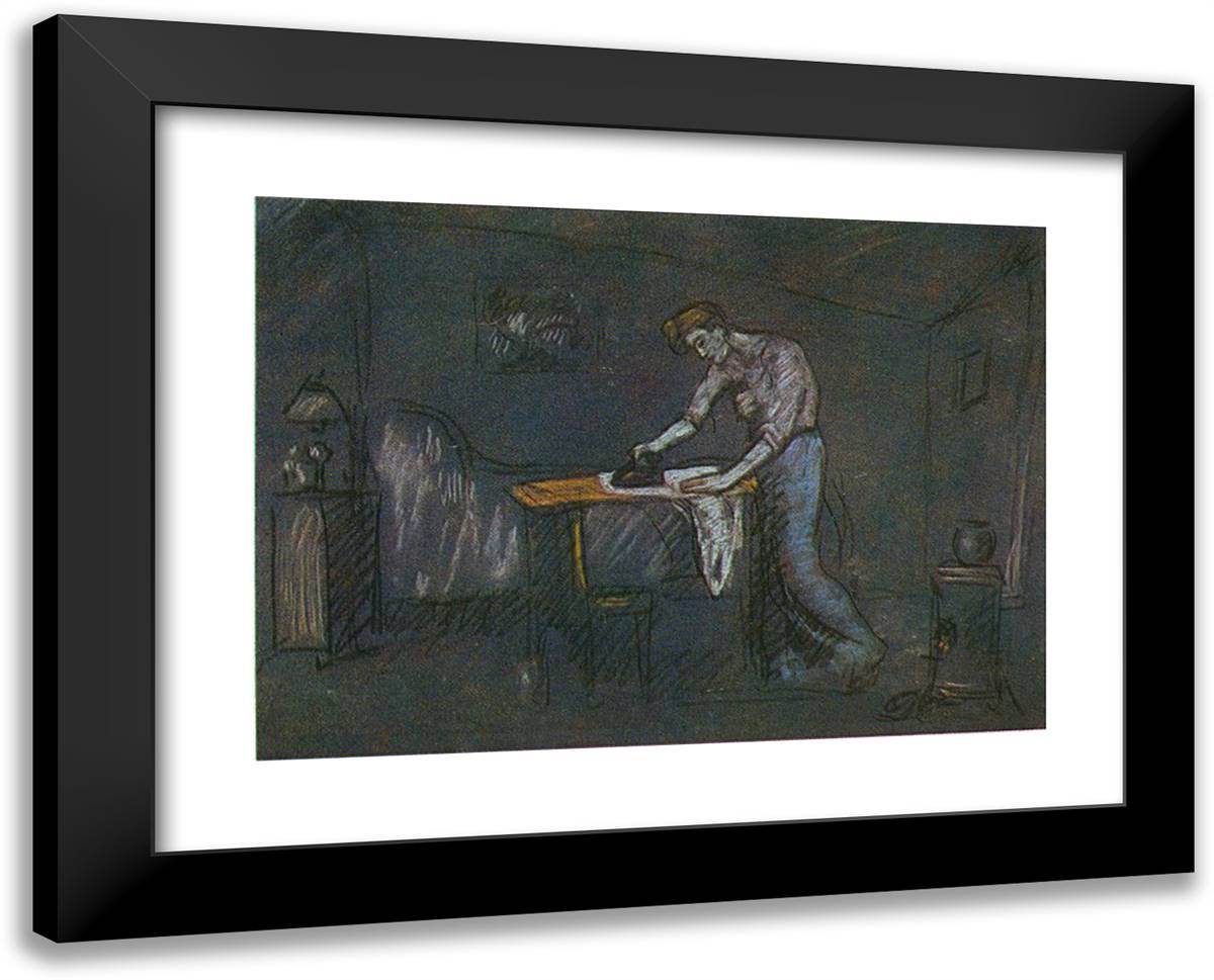 The Room of the Ironer 24x19 Black Modern Wood Framed Art Print Poster by Picasso, Pablo