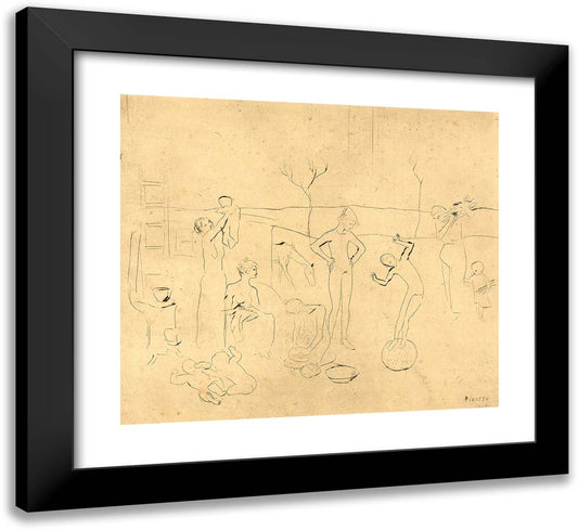 The Saltimbanques, from the Saltimbanques 22x20 Black Modern Wood Framed Art Print Poster by Picasso, Pablo