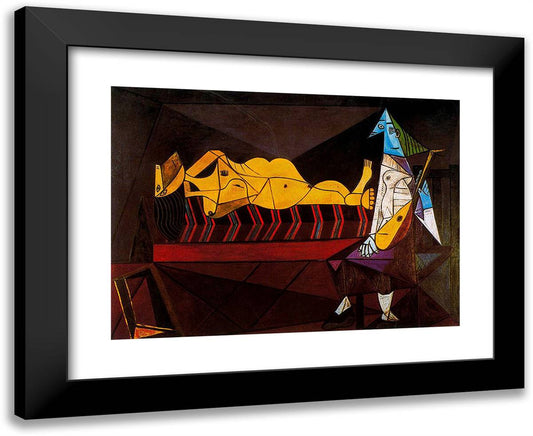 The Serenade 24x20 Black Modern Wood Framed Art Print Poster by Picasso, Pablo