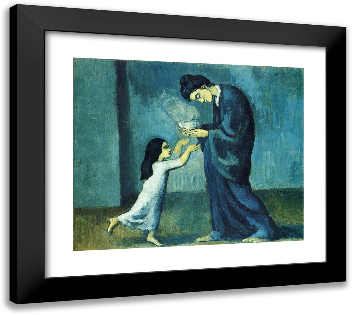 The Soup 22x20 Black Modern Wood Framed Art Print Poster by Picasso, Pablo