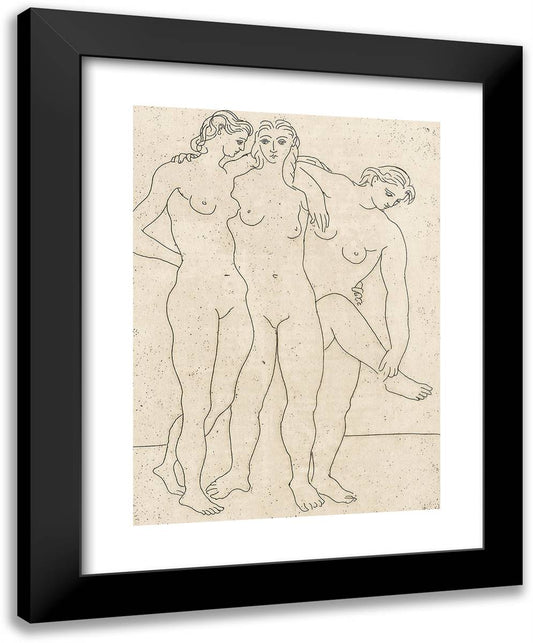 The Three Bathers, III 19x24 Black Modern Wood Framed Art Print Poster by Picasso, Pablo