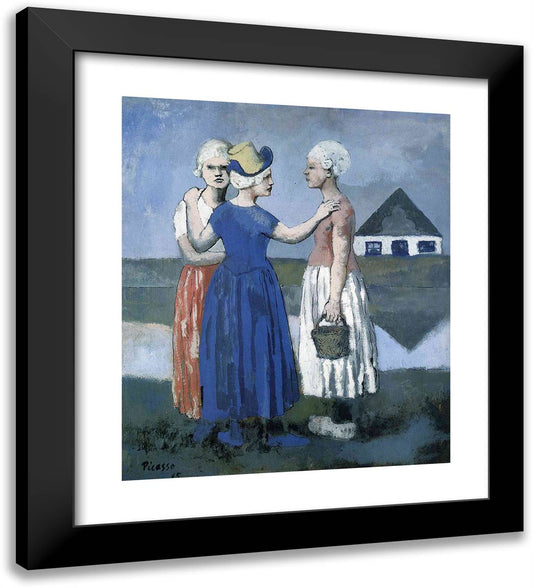 The Three Dutchwoman 20x22 Black Modern Wood Framed Art Print Poster by Picasso, Pablo