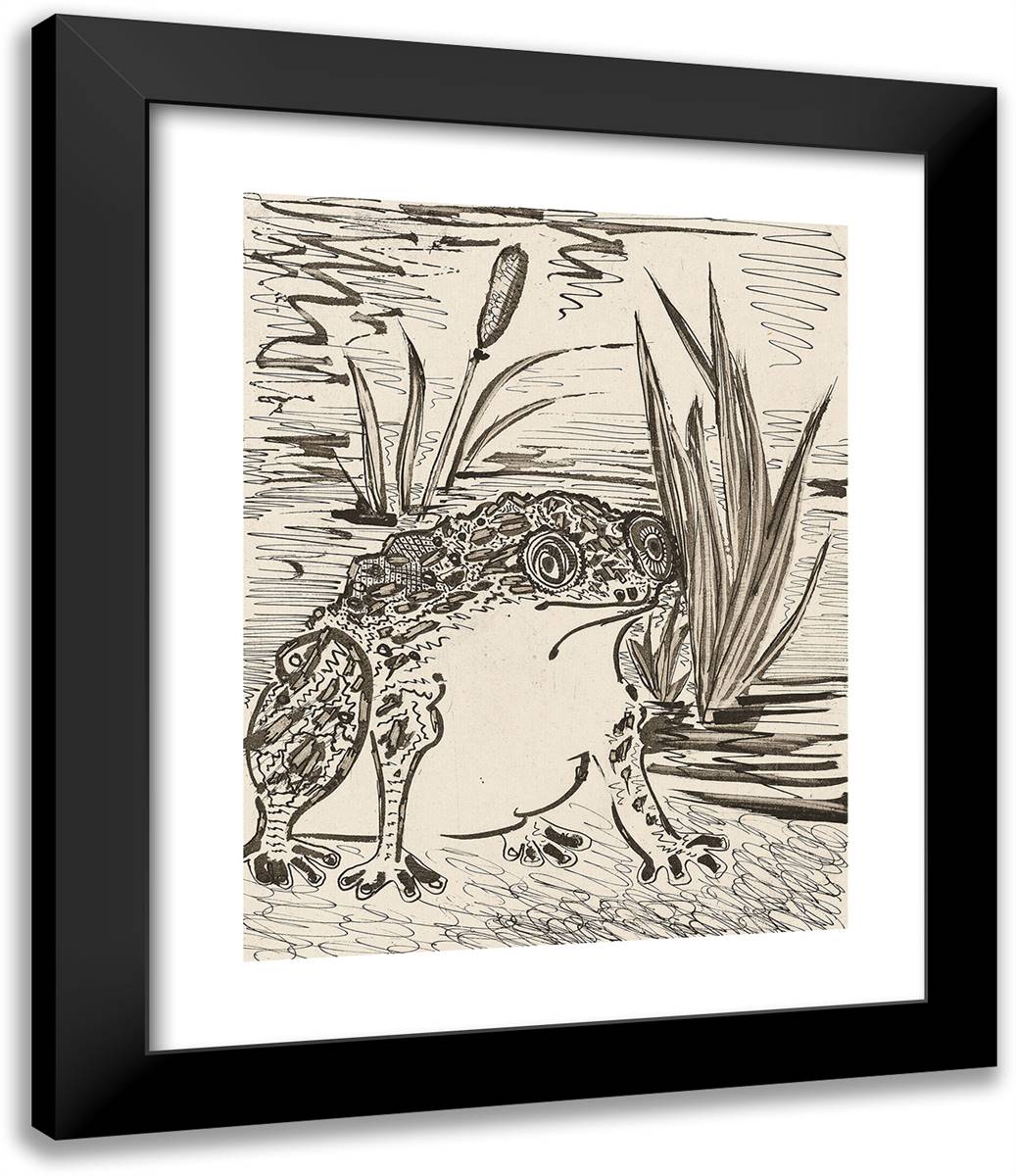 The Toad, from Histoire Naturelle 20x24 Black Modern Wood Framed Art Print Poster by Picasso, Pablo