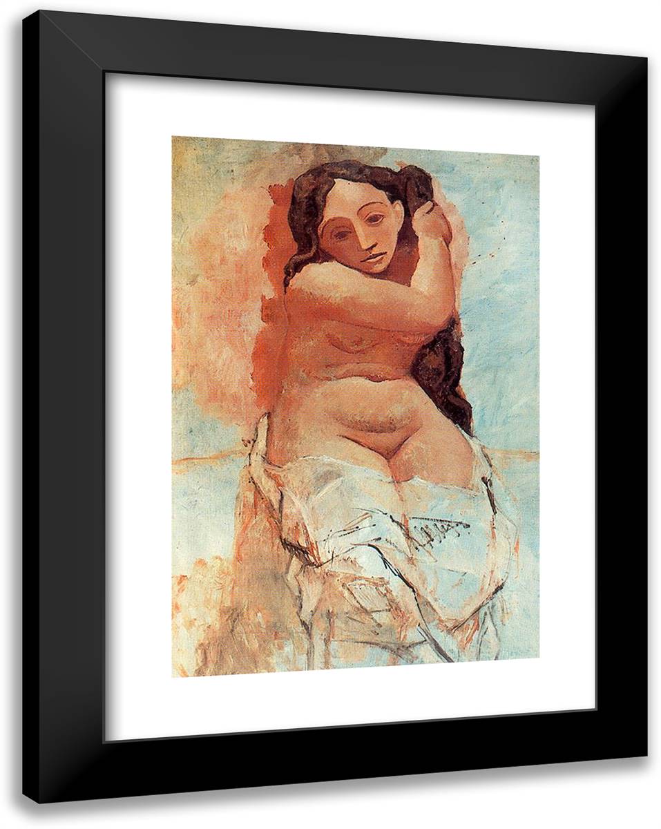 The Toilette 18x24 Black Modern Wood Framed Art Print Poster by Picasso, Pablo