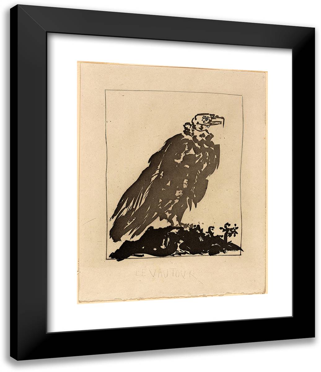 The Vulture, from Histoire Naturelle 20x24 Black Modern Wood Framed Art Print Poster by Picasso, Pablo