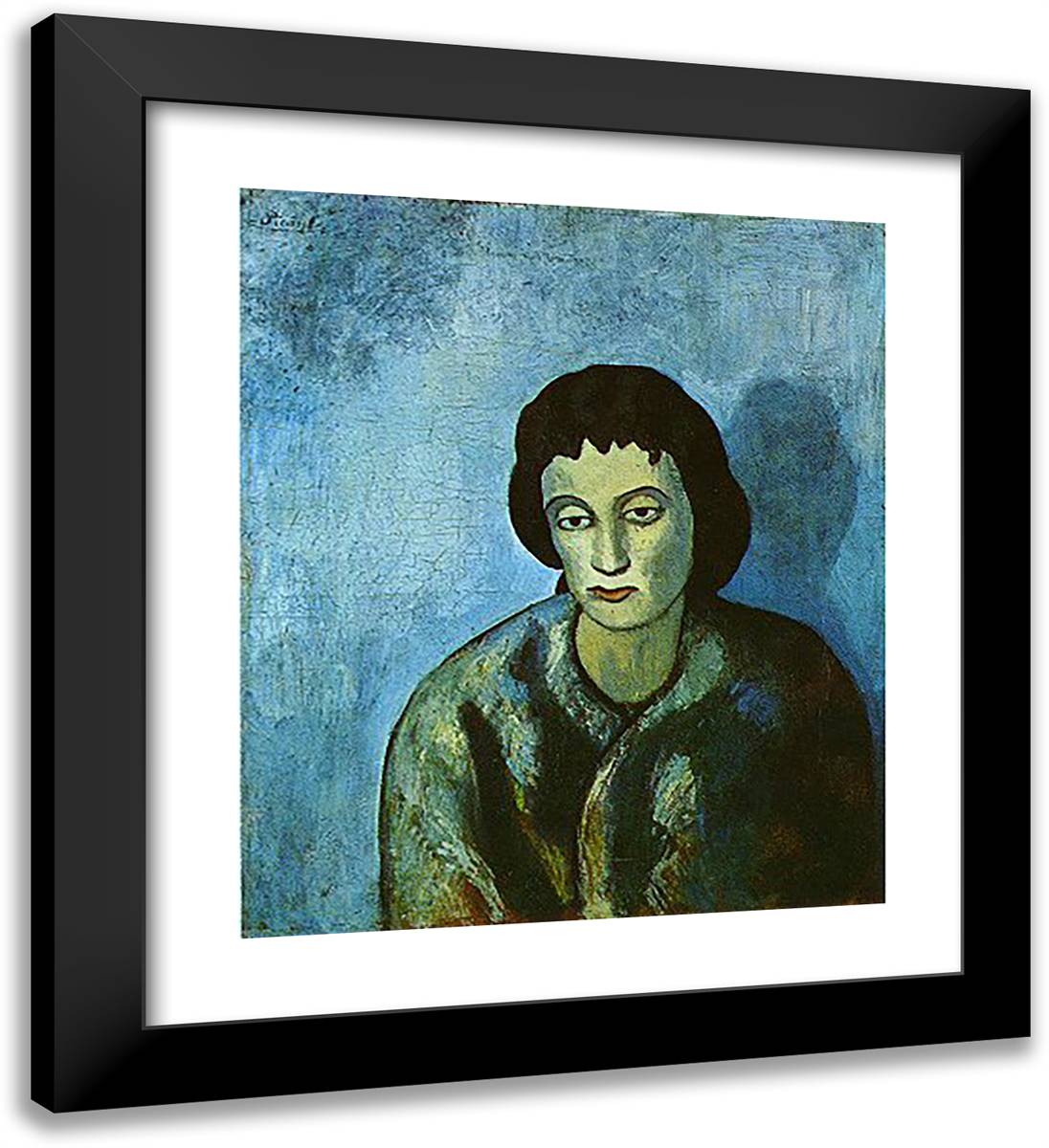 The Woman with the Edge 20x22 Black Modern Wood Framed Art Print Poster by Picasso, Pablo