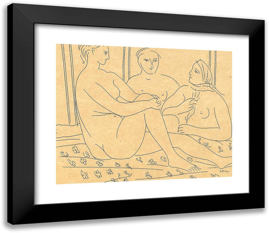 Three Female Nudes, from Les Matamorphoses 23x20 Black Modern Wood Framed Art Print Poster by Picasso, Pablo