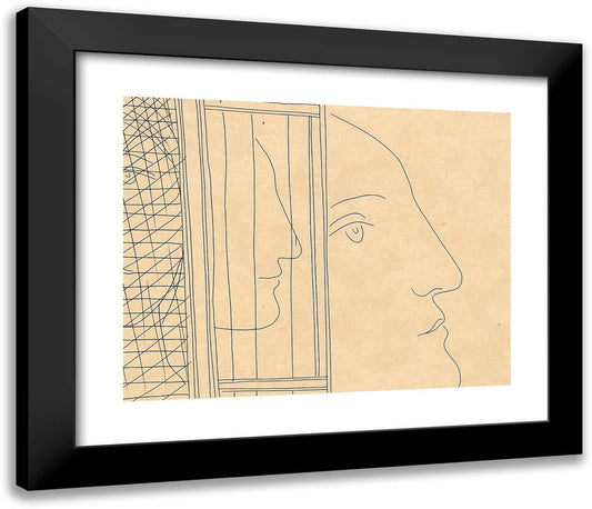 Three Fragments of Heads, from Les Matamorphoses 23x20 Black Modern Wood Framed Art Print Poster by Picasso, Pablo