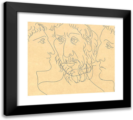 Three Heads of Men, from Les Matamorphoses 22x20 Black Modern Wood Framed Art Print Poster by Picasso, Pablo