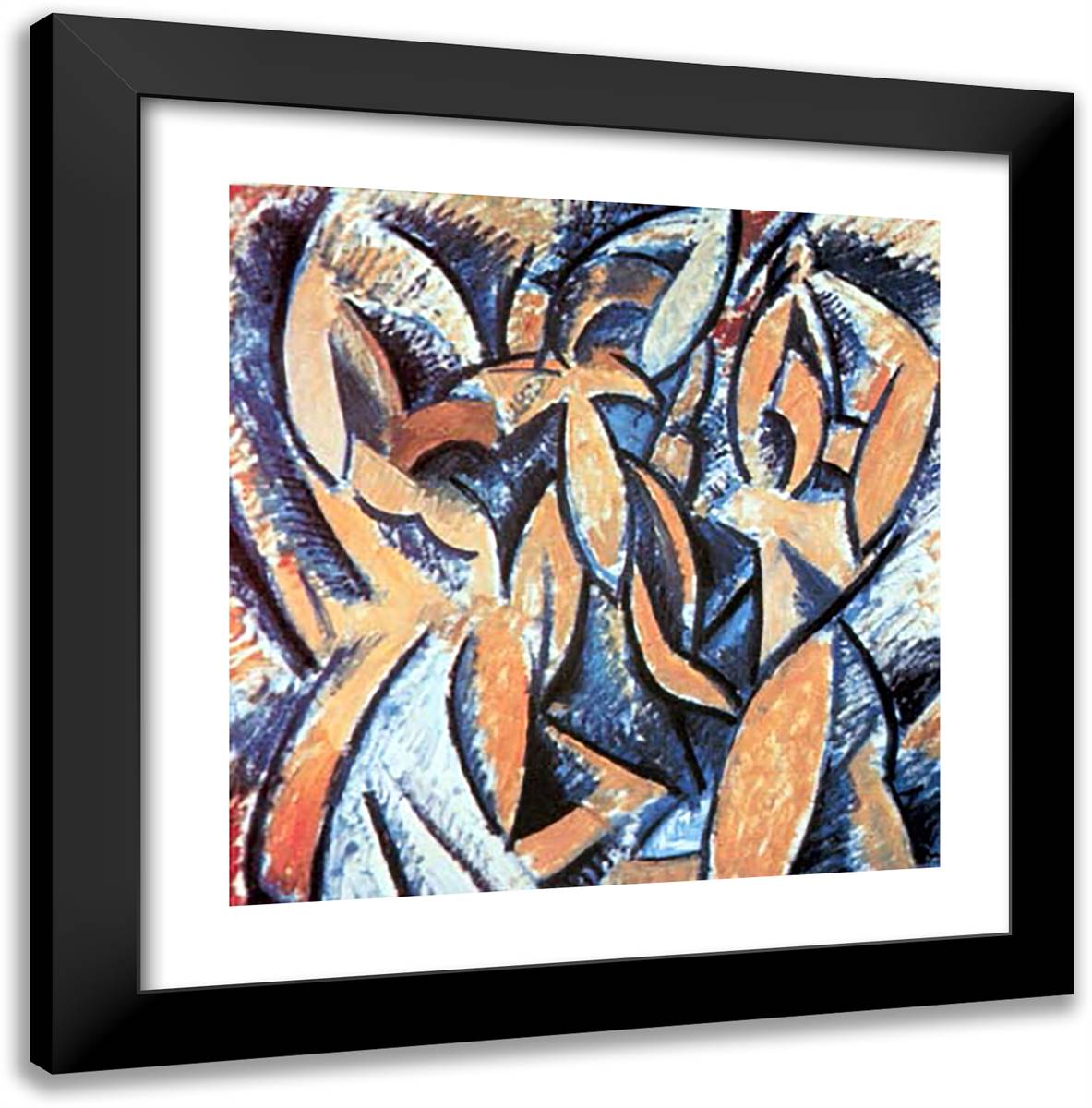 Three Women (Rhythmical Version) 20x20 Black Modern Wood Framed Art Print Poster by Picasso, Pablo