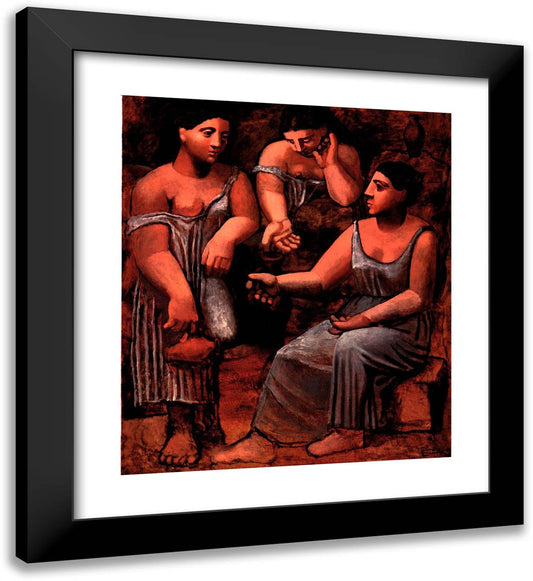 Three Women at a Fountain 20x22 Black Modern Wood Framed Art Print Poster by Picasso, Pablo