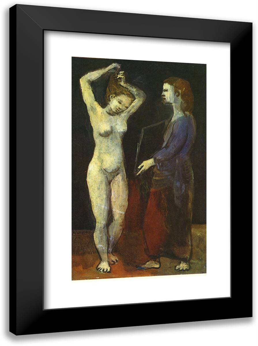 Toilette 17x24 Black Modern Wood Framed Art Print Poster by Picasso, Pablo