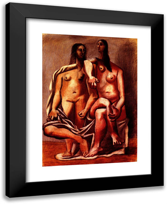 Two Bathers 19x24 Black Modern Wood Framed Art Print Poster by Picasso, Pablo