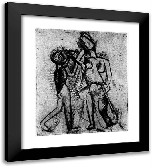 Two Naked Figures 20x22 Black Modern Wood Framed Art Print Poster by Picasso, Pablo