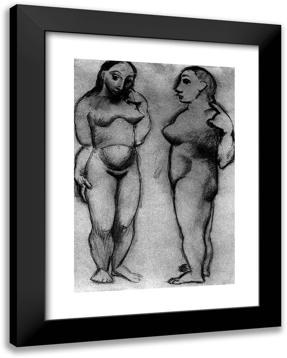 Two Naked Women 19x24 Black Modern Wood Framed Art Print Poster by Picasso, Pablo