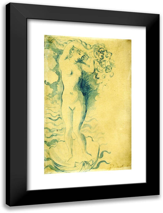 Venus and Cupid II 18x24 Black Modern Wood Framed Art Print Poster by Picasso, Pablo