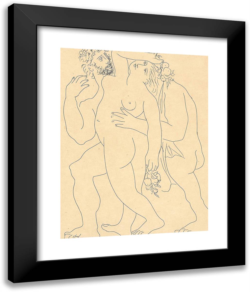 Vertumnus Amorously Pursues Pomona, from Les Matamorphoses 20x24 Black Modern Wood Framed Art Print Poster by Picasso, Pablo