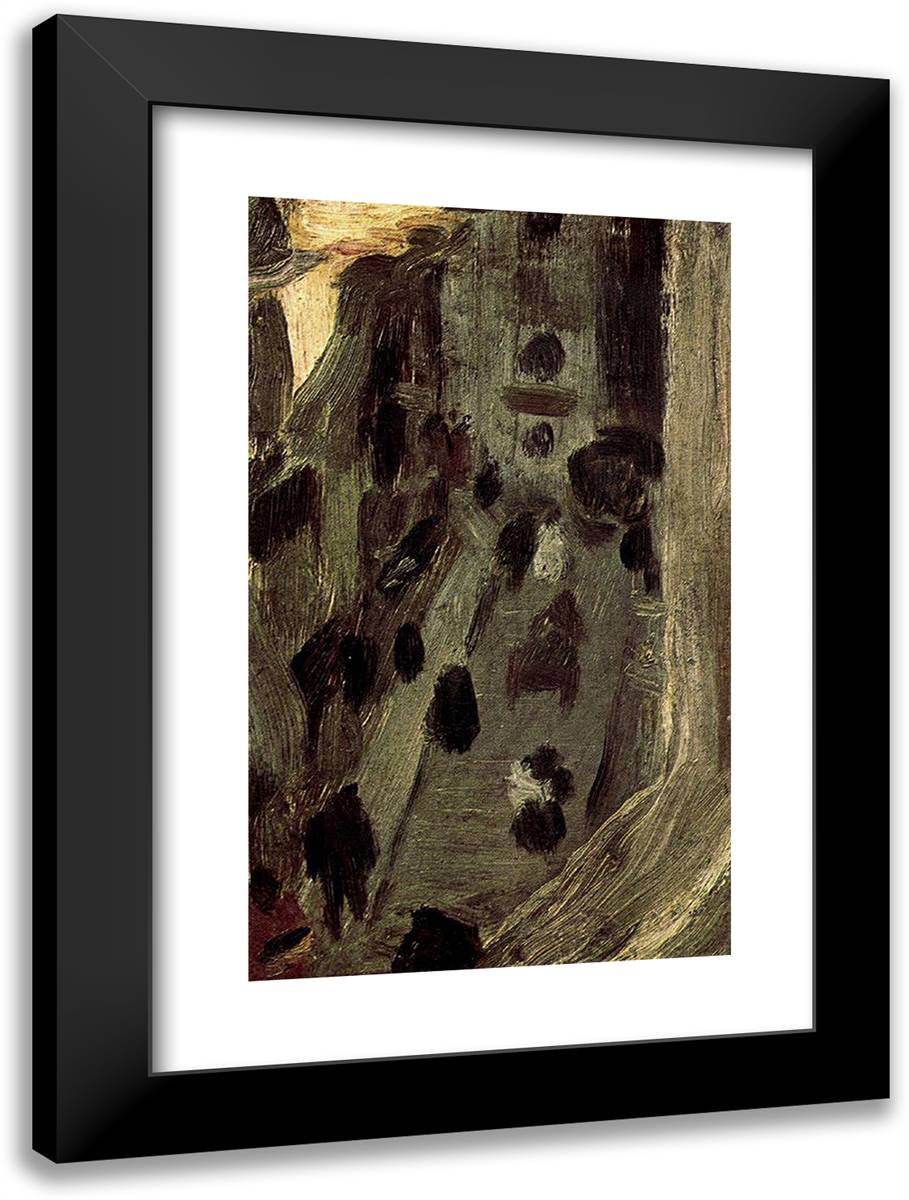 View of Riera De Sant Joan from the Window 17x24 Black Modern Wood Framed Art Print Poster by Picasso, Pablo