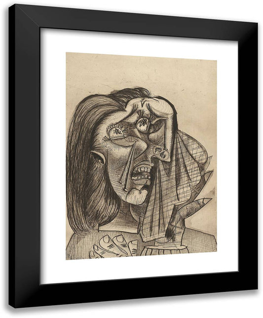 Weeping Woman I 19x24 Black Modern Wood Framed Art Print Poster by Picasso, Pablo