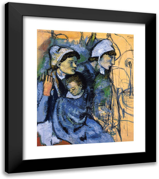 Woman at a Fountain 20x23 Black Modern Wood Framed Art Print Poster by Picasso, Pablo