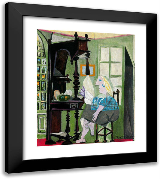 Woman by the Dresser 20x23 Black Modern Wood Framed Art Print Poster by Picasso, Pablo