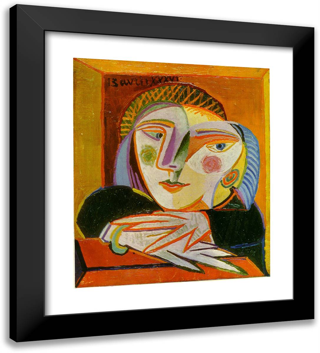 Woman by the Window 20x22 Black Modern Wood Framed Art Print Poster by Picasso, Pablo