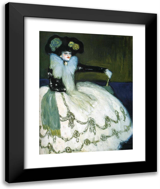 Woman Dressed in Blue 20x24 Black Modern Wood Framed Art Print Poster by Picasso, Pablo