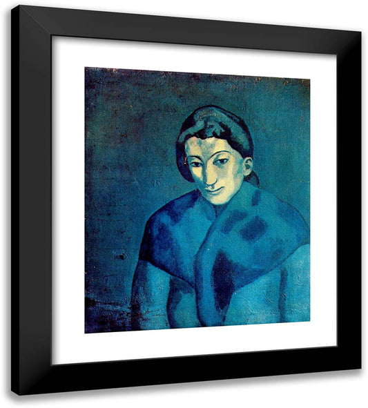 Woman in a Shawl 20x22 Black Modern Wood Framed Art Print Poster by Picasso, Pablo