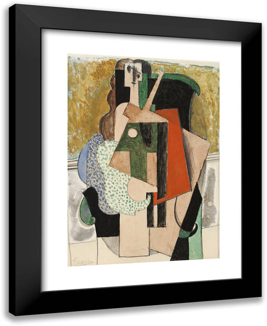 Woman in an Armchair 19x24 Black Modern Wood Framed Art Print Poster by Picasso, Pablo