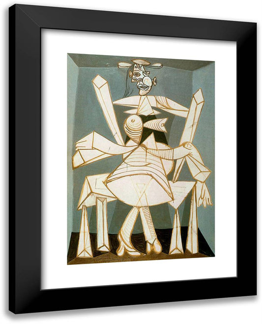 Woman in an Armchair II 19x24 Black Modern Wood Framed Art Print Poster by Picasso, Pablo