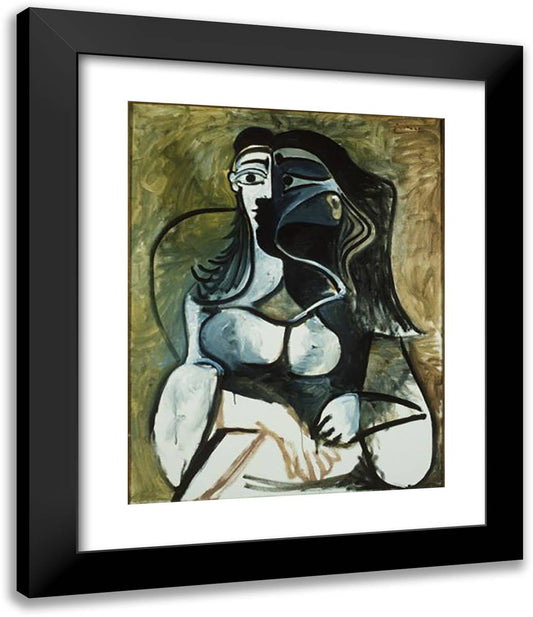 Woman in Armchair 20x24 Black Modern Wood Framed Art Print Poster by Picasso, Pablo